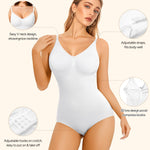 Irisnaya Women Slimming Bodysuits Shapewear Tops Tummy Control Body Shaper Spaghetti Strap Camisole Leotards Bodycon Jumpsuit (White, 3X-Large/4X-Large)