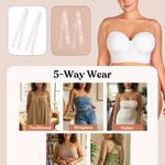 HSIA Strapless Bras for Women, Longline Corset for Large Bust Plus Size Supportive Bustier Minimizer Convertible Bandeau, White 34DD