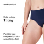 SPANX SPANXsupersmooth Undie-tectable Thong - Comfortable Core Control - Invisible Shapewear - Women No Show Thong Underwear - Dark Sapphire - Medium