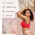Wireless Bras for Women Seamless No Underwire Soft Comfortable Bralettes for Everyday Wear Red X-Large