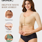 BRABIC Shaper Tops for Women Arm Compression Post Surgery Front Closure Bra Tank Top Shapewear (Beige, XX-Large)