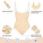 SHAPERX Open Bust Shapewear Tummy Control Bodysuits for Women Seamless Compression High Waisted Body Shaper, SZ5315-Beige-2XL/3XL