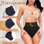 Werena Tummy Control Thong Shapewear for Women High Waist Shaping Underwear Seamless Shaper Panties(A# Black (Mid Waisted), Medium)
