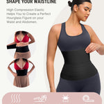 FeelinGirl Waist Trainer for Women Tummy Control Trimmer Belt One Size Waist Cincher Snatch Bandage Wrap Plus Size Body Shaper Black