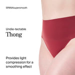 SPANX SPANXsupersmooth Undie-tectable Thong - Comfortable Core Control - Invisible Shapewear - Women No Show Thong Underwear - Moroccan Red - Medium