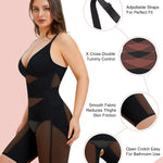 REYEOGO Bodysuit Shapewear for Women Tummy Control Butt Lifter Full Body Shaper Thigh Slimmer Faja V-Neck Jumpsuit Body Suit