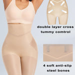 PRETTYWELL High Waisted Shapewear Shorts for Women,Light Tummy Control Seamless Body Shaper Shorts No Show for Under Dress Nude