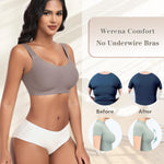 Womens Wireless Jelly Bras Plus Size No Underwire Seamless Full Coverage Comfortable Everyday Bra with Medium Support (Brown, X-Large)