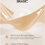 BRABIC Compression Bra Post Surgery - Mastectomy Bras for Women Front Closure with Removable Breast Support Band (Beige,Large)