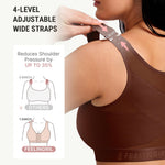 FeelinGirl Breast Augmentation Post Op Bra After Breast Surgery Support Compression Bras Brown Large