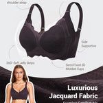 Gailife Scalloped Jelly Bras for Women No Underwire Wireless Seamless Push Up Bralettes Soft Comfort Everyday Tshirt Bra -L/Dark Grey (Magic Black)