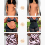SHAPELLX Tummy Control Shapewear for Women Faja Colombianas Bodysuit Open Bust Mid Thigh Body Shaper Shorts Large Size