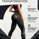 Anti Cellulite 3D Leggings Metabolic Booster Compression Leggings Women High Waist Body Sculpting Butt Lifting Tummy Control with Resistance Bands Gym Workout Yoga Lymphatic Drainage Legging