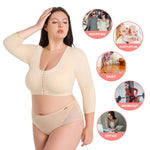 Plus Size Women's Arm Shaper Tops Arm Lift Slimmer Compression Sleeves Support Garment Post Surgical Corrector Tank Top 3/4 Sleeve (3XL, Beige)