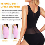 REYEOGO Shapewear Bodysuit for Women Tummy Control Butt Lifter Panty Hi-Waist Trainer Stomach Body Shaper Slimming Girdles(Black, Medium)