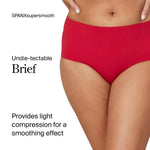 SPANX SPANXsmooth Undie-tectable Brief - Comfortable Core Control - Invisible Shapewear Underwear - No Visible Panty Lines - Red Pop - Medium