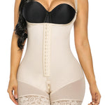 YIANNA Fajas Colombianas Shapewear for Women Tummy Control Post Surgery Compression Garment with Zipper Crotch,YA7260-Beige-L