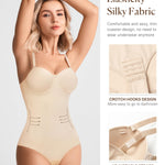 BRABIC Bodysuit Shapewear for Women Tummy Control Dress Backless Bodysuit Tops Body Shaper with Built-in Bra (Beige, Small)