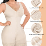 YIANNA Fajas Colombianas Shapewear for Women Tummy Control Full Body Shaper Butt Lifter with Zipper Crotch,YA7275-Beige-2XL