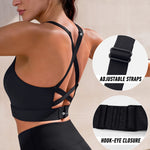 Ewedoos High Support Sports Bras for Women Adjustbale Supportive High Impact Sports Bra Push Up Workout Running Bras Black