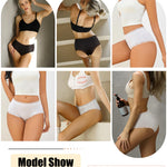 Sth Big Cotton Underwear for Women High Waisted Womens Underwear Pack Sexy Lace Edge Bikini Cheeky Panties Girls Brief