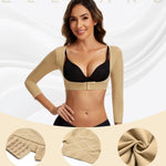 Zeecaro Upper Arm Shaper for Women Slimming Sleeves Compression Garments Front Closure Shapewear Tops Nude S