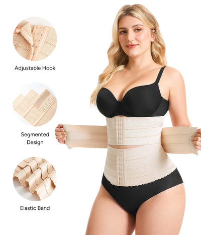 Nebility Waist Trainer for Women Corset Shapewear Tummy Control Segmented Waist Cincher Workout Girdle(Beige, S)