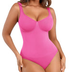 Lover-Beuaty Seamless Shapewear Bodysuits for Women Tummy Control Body Suit V Neck Seamless Body Shaper Black