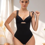 SHAPERX Open Bust Shapewear Tummy Control Bodysuits for Women Seamless Compression High Waisted Body Shaper, SZ5315-Black-S/M