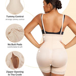 SHAPELLX Body Shaper Shorts Tummy Control Shapewear Bodysuit Side Zipper Faja Colombianas Moldeadoras For Women Postpartum Tummy Control Body Shaper Butt Lifter Bodysuit (Beige, X-Large)
