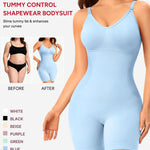 Nebility Women's Shapewear Bodysuit Tummy Control Body Suit Built in Bra Tank Camisole Seamless Mid Thigh Body Shaper