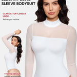 Nebility Women Long Sleeve Bodysuit Turtleneck - Mesh Shapewear Body Suit Tops Thong Going Out Tops Fall Outfits
