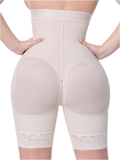 Sonryse 072BF Fajas Colombianas Reductoras Moldeadoras Calzones Levanta Cola Chores Mujer High Waisted Butt Lifting Shaper Shorts Shapewear Beige 2XL