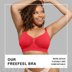 Wireless Bras for Women Seamless No Underwire Soft Comfortable Bralettes for Everyday Wear Red X-Large
