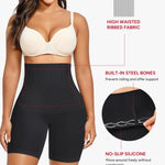 Nebility Tummy Control Shapewear for Women Butt Lifting Shapewear High Waist Body Shaper Shorts Seamless Thigh Slimmer(Black,Large)