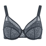 HSIA Minimizer Bras for Women Enchante Full Coverage Underwire Bras Plus Size Lifting Floral Lace Bra for Heavy Breast Dark Grey