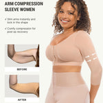 FeelinGirl Arm Shaper Post Arm Lipo Compression Garment with Bra Arm Garment Shapewear for Arms Nude XL