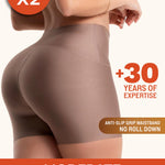 Sonryse 0879 Seamless Shapewear Shorts for Women – High Waist Tummy Control Slip Short | Invisible Under Dresses & Pants 2 Pack Cocoa L