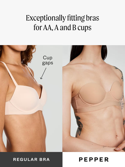 Pepper Bra for AA–B Cups | Strapless Lightly Lined Multiway Underwire Bra for Women with Convertible Straps