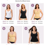 YERKOAD Compression Tanks for Women Shapewear Tank Tops Seamless Tummy Control Tank Top Scoop Neck Camisole Tops(Medium,White)