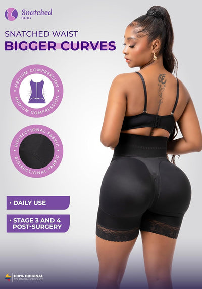 Snatched Body 002419 High Waisted Colombian Shapewear Faja BBL Short