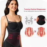 Nebility Shapewear Bodysuits for Women Tummy Control Body Shaper Seamless Waist Trainer Lace Body Suit (Black, Medium)