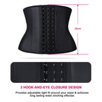 YIANNA Short Torso Waist trainer corset for Weight loss Sports Workout Hourglass Body Shaper Cincher Tummy Control, YA110206-Black-3XL