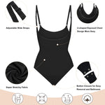 SHAPERX Open Bust Shapewear Tummy Control Bodysuits for Women Seamless Compression High Waisted Body Shaper, SZ5315-Black-S/M