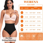 Werena Tummy Control Thong Shapewear for Women High Waisted Body Shaper Panties Shaping Thong Girdle Underwear