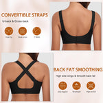 Werena Womens Jelly Wireless Bras Plus Size Minimizer Comfortable Bra Full Coverage Supportive No Underwire Seamless Tshirt Bralette (Black+Pink,4XL)
