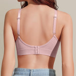 Eleplus 3 Pieces Deep V Wireless Bras for Women Seamless Comfy Bralettes Lightly Lined Multicolors Pack (Black+White+Pink,Medium)