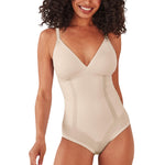 Bali Womens Shapewear, Ultimate Smoothing Bodysuit, Removable Foam Cups, Almond, Medium US
