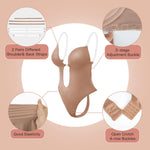 Slimers Women Shapewear Backless Body Bra Shaper Womens Plus Size Plunge Invishaper Low Back Thong Bodysuits Open Crotch Daily Use((Skin Pink M)
