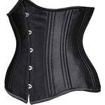 SHAPERX Women 24 Double Steel Boned Longline Heavy Duty Waist Training Corsets Body Shaper,SZ1971-Black-L